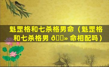 魁罡格和七杀格男命（魁罡格和七杀格男 🌻 命相配吗）